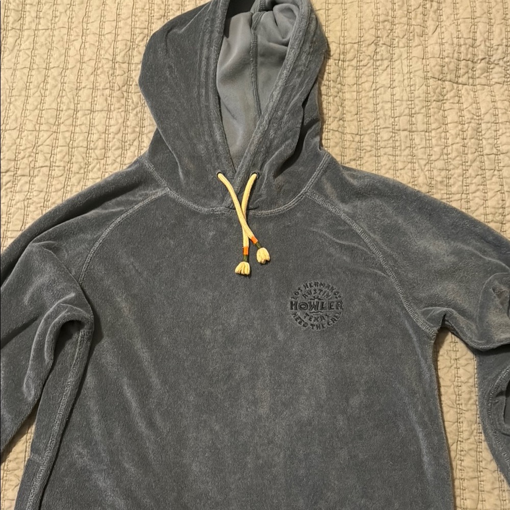 Howler Brothers Navy Blue Pullover Sweater with Drawstring Hood